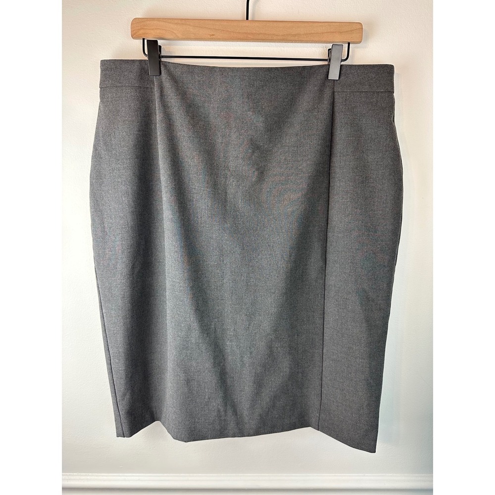 ANN TAYLOR Charcoal Grey Classic Pencil Skirt Office Suit Separate 16 Curvy